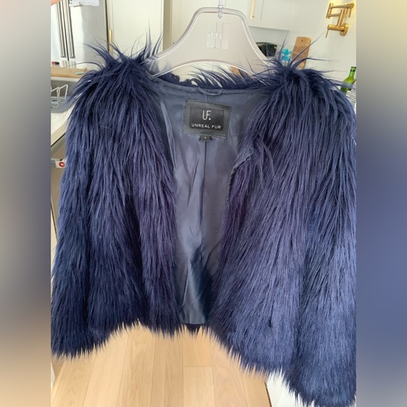 Unreal faux fur jacket - navy blue - Picture 5 of 6